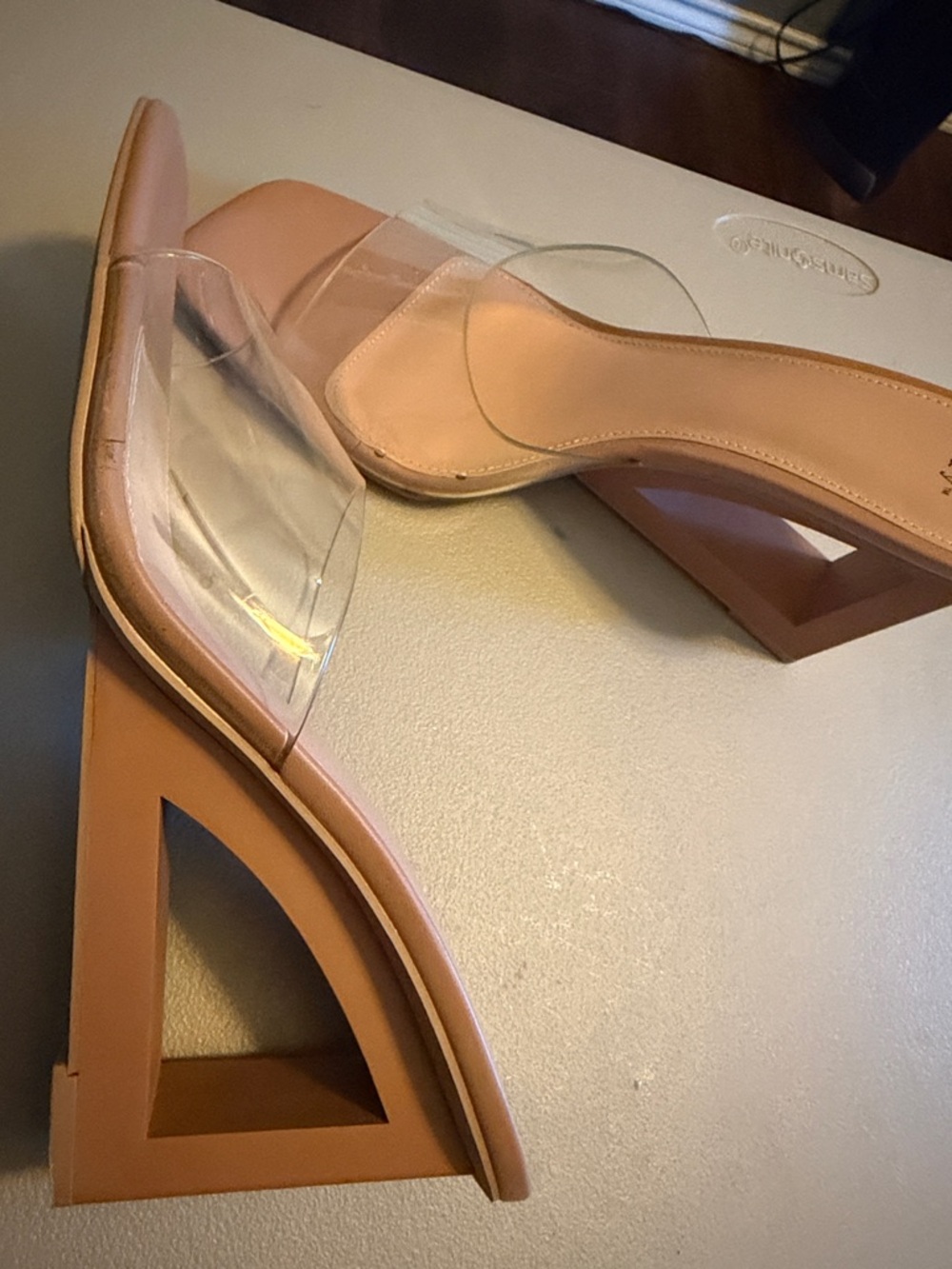a new day Tan Slip-On Mules with Clear Strap - Picture 3 of 6